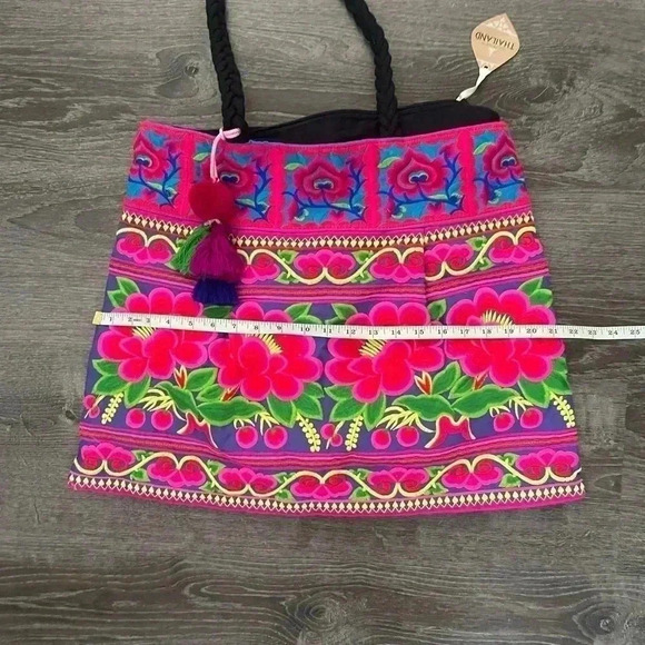 Thailand Floral Embroidered handmade Boho Bag - Picture 7 of 10